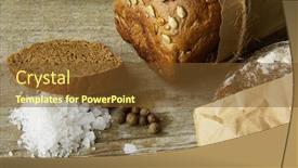  Presentation with table salt - Beautiful PPT layouts featuring two-loaves-of-bread-packed backdrop and a tawny brown colored foreground