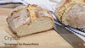  Presentation with irish - Presentation enhanced with two loaves of irish soda bread fresh from the oven background and a coral colored foreground