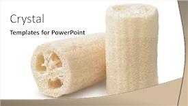  Presentation with sponges - Beautiful presentation theme featuring two-loofah-bath-scrub-sponges backdrop and a white colored foreground