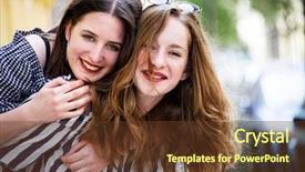  Presentation with underage drinking two teenagers having - PPT layouts with two lovely young woman having background and a tawny brown colored foreground