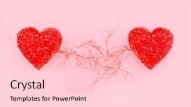  Presentation with pink glitter - Audience pleasing PPT layouts consisting of two luxury red hearts connected backdrop and a lemonade colored foreground