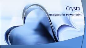  Presentation with folded heart - Presentation having two magazines folded to heart background and a sky blue colored foreground