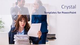  Presentation with employees - Colorful presentation enhanced with two-male-and-one-female backdrop and a sky blue colored foreground