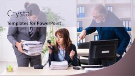  Presentation with employees - Presentation with two-male-and-one-female background and a lemonade colored foreground