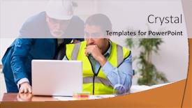  Presentation with architects - Theme featuring two-male-architects-working background and a light gray colored foreground