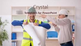  Presentation with architects - Slides featuring two-male-architects-working background and a soft green colored foreground