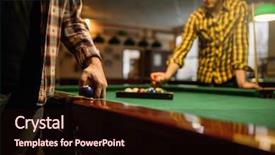  Presentation with billiard - Cool new theme with two male billiard players places backdrop and a wine colored foreground