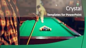  Presentation with billiard - Theme featuring two male billiard players start background and a gray colored foreground