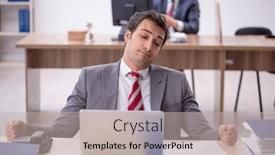  Presentation with office - Presentation featuring two-male-colleagues-working background and a soft green colored foreground