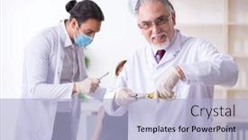  Presentation with surgery - Audience pleasing presentation consisting of scalpel - two male doctors and young backdrop and a light blue colored foreground