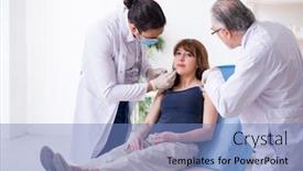  Presentation with plastic surgery - Presentation theme enhanced with two-male-doctors-and-young background and a teal colored foreground