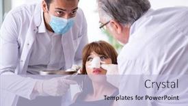  Presentation with plastic surgery - Presentation theme having two-male-doctors-and-young background and a light blue colored foreground