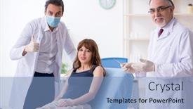  Presentation with plastic surgery - Presentation theme with two-male-doctors-and-young background and a light blue colored foreground