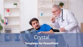  Presentation with clinic - Presentation theme consisting of two-male-doctors-working background and a ocean colored foreground