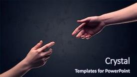  Presentation with clear - Presentation design consisting of two male hands reaching background and a wine colored foreground