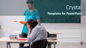  Presentation with bullying - PPT theme consisting of two-male-pupils-in-bullying background and a ocean colored foreground