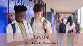  Presentation with high school students - Theme enhanced with two-male-secondary-or-high background and a coral colored foreground