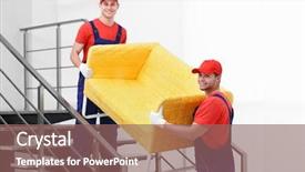  Presentation with overseas workers - Beautiful slides featuring two male workers with yellow backdrop and a  colored foreground