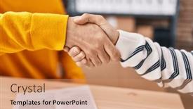  Presentation with office workers - Presentation design featuring two-man-ecommerce-business-workers and a  colored foreground