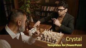  Presentation with chess - Presentation enhanced with two-man-playing-chess-sitting background and a tawny brown colored foreground
