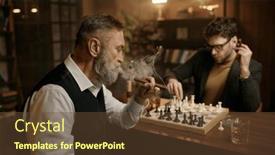  Presentation with living room - Slides consisting of two-man-playing-chess-sitting background and a tawny brown colored foreground