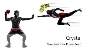  Presentation with martial arts - Colorful presentation enhanced with two manga video games martial backdrop and a white colored foreground