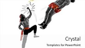  Presentation with martial arts - Cool new slide deck with two manga video games martial backdrop and a white colored foreground