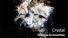  Presentation with martial arts - Theme consisting of two-martial-arts-masters-karate background and a black colored foreground