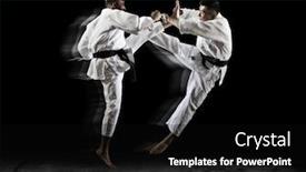  Presentation with martial arts - Slide deck with two-martial-arts-masters-karate background and a black colored foreground