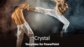  Presentation with martial arts - Presentation featuring two-martial-arts-masters-karate background and a wine colored foreground