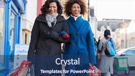  Presentation with friends - Colorful theme enhanced with two mature female friends enjoying backdrop and a ocean colored foreground