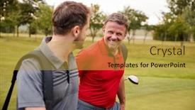  Presentation with golf - PPT layouts featuring two-mature-men-playing-round background and a gold colored foreground