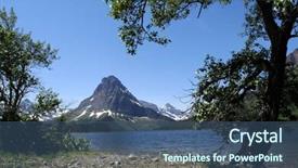  Presentation with montana - Presentation theme having two medicine lake with sinopah mountain in the glacier national park in montana northwestern usa background and a ocean colored foreground
