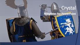  Presentation with knight - Presentation enhanced with two medieval knights fighting background and a gray colored foreground