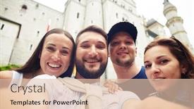  Presentation with women photos - Presentation enhanced with two-men-and-two-women background and a lemonade colored foreground