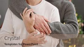  Presentation with wedding ring - Slide deck enhanced with two-men-couple-celebrating-christmas and a  colored foreground