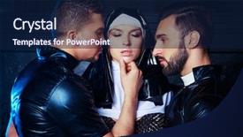  Presentation with orchestra dancer bank - Presentation consisting of two men dressed as priest background and a navy blue colored foreground