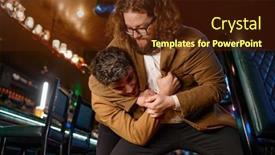  Presentation with sport - Slides featuring two-men-fighting-at-sport background and a tawny brown colored foreground