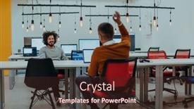  Presentation with fun work - Presentation theme enhanced with two-men-having-fun background and a wine colored foreground