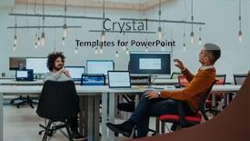  Presentation with fun work - PPT theme enhanced with two-men-having-fun background and a light gray colored foreground