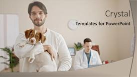  Presentation with veterinary - Presentation design consisting of two-men-having-veterinarian-consultation background and a soft green colored foreground