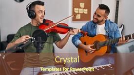  Presentation with classical music - Presentation theme with two-men-musicians-playing-classical background and a tawny brown colored foreground