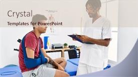  Presentation with accident - Theme featuring two-men-physiptherapist-and-patient background and a lemonade colored foreground