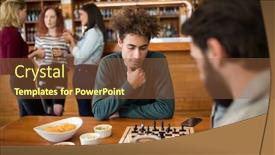  Presentation with chess - Amazing presentation theme having two-men-playing-chess backdrop and a tawny brown colored foreground