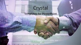  Presentation with shares - Amazing slides having two men shaking hands against stocks and shares backdrop and a light blue colored foreground