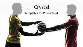  Presentation with football competition - Cool new presentation theme with industrial - manufacuring concept energy industry backdrop and a teal colored foreground.