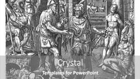  Presentation with stairs - Colorful presentation design enhanced with two-men-visit-the-prisoners backdrop and a gray colored foreground