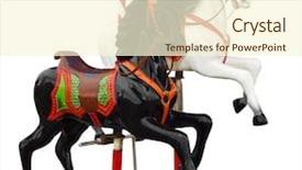  Presentation with horse and carriage isolated - Cool new PPT theme with two merry-go-round horses backdrop and a cream colored foreground
