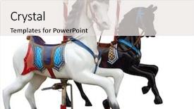  Presentation with horses - PPT theme enhanced with two merry-go-round horses background and a white colored foreground