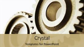  Presentation with gear - Slide deck enhanced with two metal cog gear background and a coral colored foreground